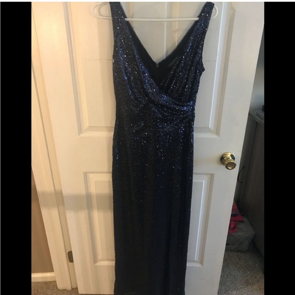 Sequin navy Ralph Lauren gown